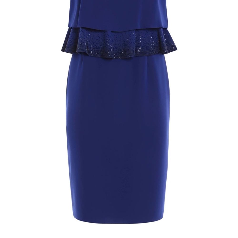 NWT, ARMANI Collezioni Deep Blue Sleeveless Women's Knee Length Dress sz 14 - Picture 3 of 11